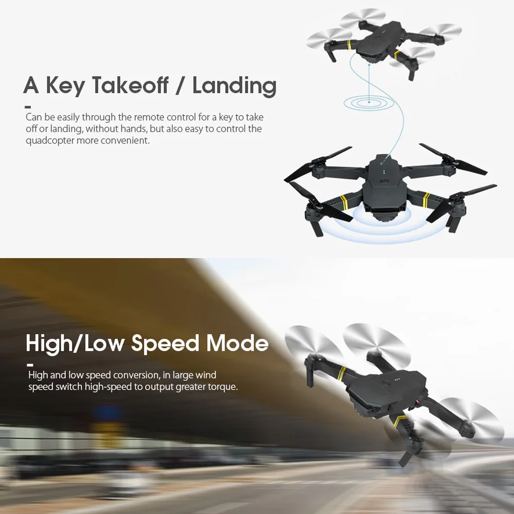 
E58 Quadrotor Foldable Drone Portable Drone Kit 4K HD Aerial Photography RC Drone With Tracking Shooting Function 
