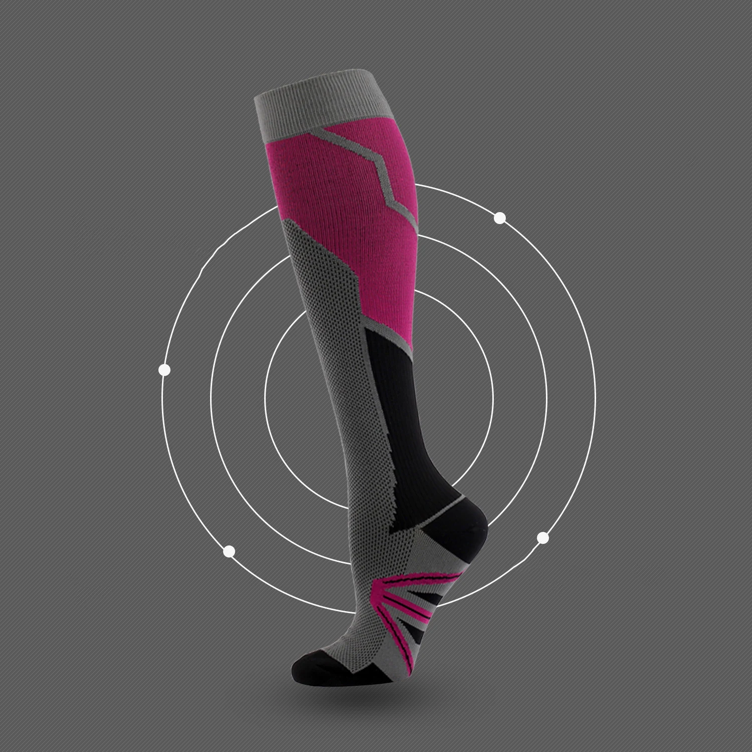 Adult Youth  Colorful Knee High Compression Socks Training Sports Running Tennis Sport Graduated Compression Running Socks