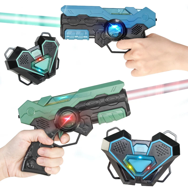 Luminous diode laser shooting target set2pcsGun with laser sensor shielded infrared digital toy for kids pistol laser sale
