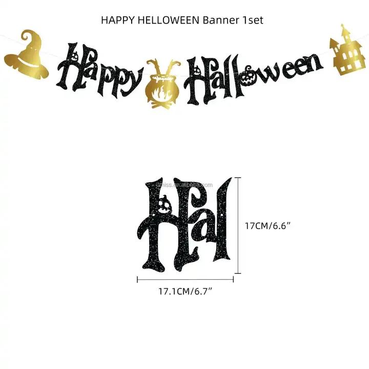 UMISS Eco-friendly 15pcs Happy Halloween Festival Party Decorations,Including Paper Bat Banner Tissue Fans Swirls Garland