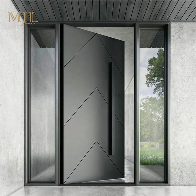 Italian aluminium design entrance door residential quality fireproofing hinge pivot door