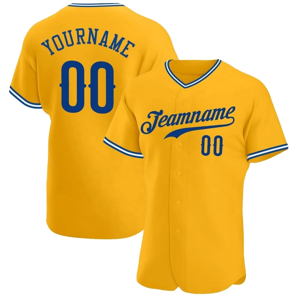 Good Quality Gold Baseball wears OEM Custom Sublimation Printed Baseball jerseys