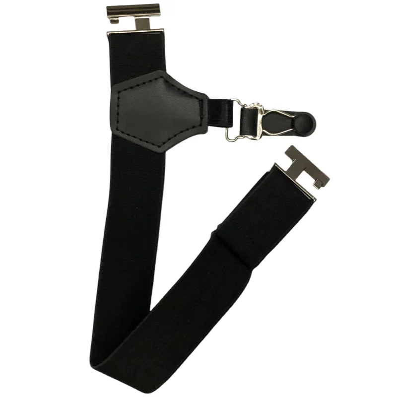Wholesale Stretching Elastic Fashion Adjustable Leather Suspenders With Metal Clip And Slider Sock suspender