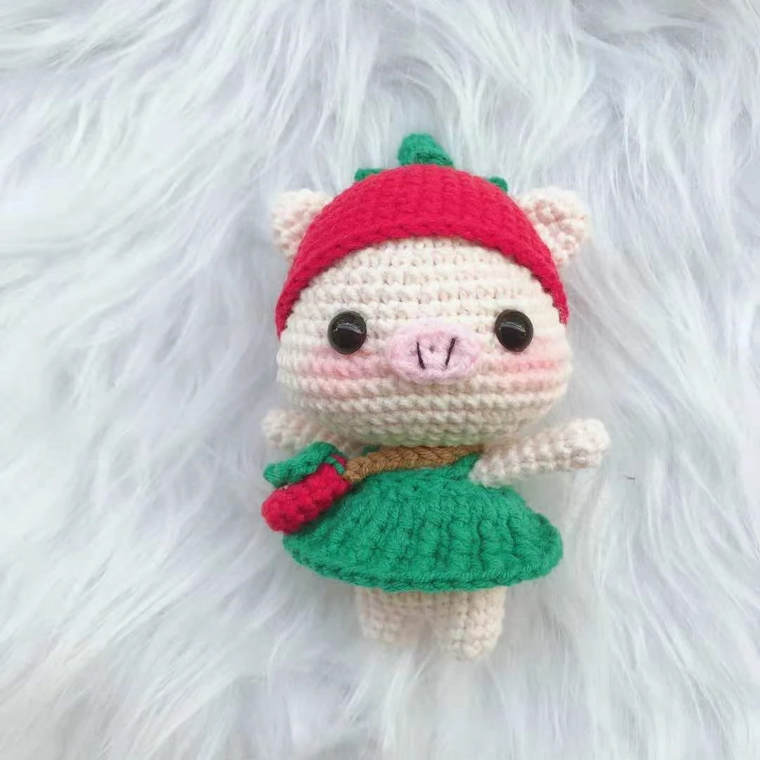 Cute Cartoon Handmade amigurumi Crochet pig Doll Knitting Custom size and color amigurumi cute pink pig handmade crochet doll