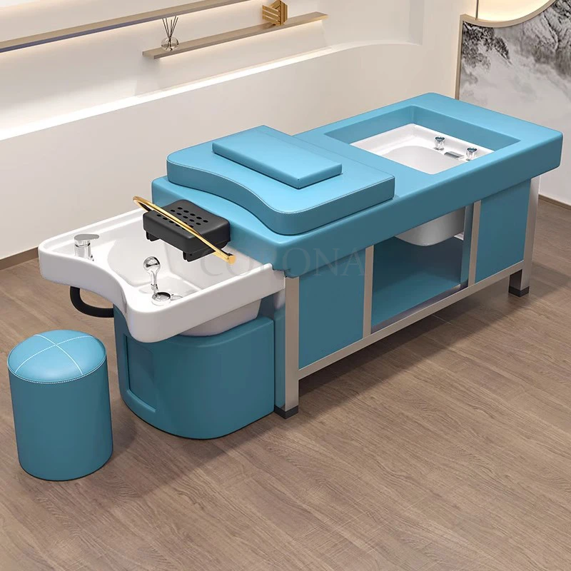 Thai Salon Furniture Water Therapy Hair Washing Chair Shampoo Bed Table With Pedicure