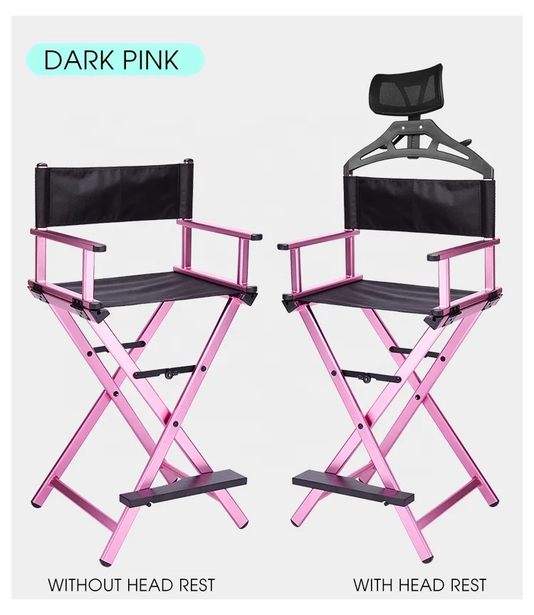 
Professional Makeup Artist Directors Chair Light Weight Foldable New Height Tall Folding with Replacement Cover Support 250 lbs 