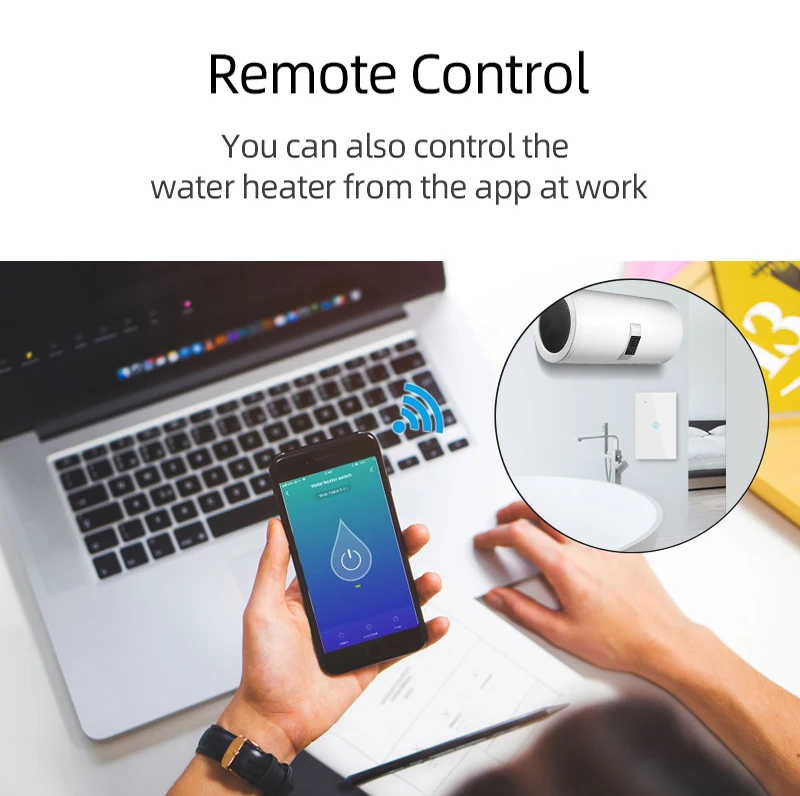 Умный Wi-Fi переключатель для водонагревателя Tuya контрольный совместимый с