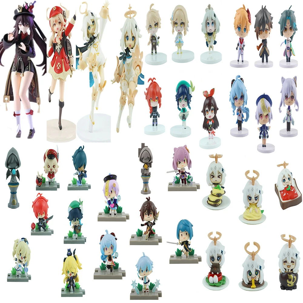 Anime Toys Figures Genshin Impact Rgb Paimon Morax Keqing Anime-figure Small Anime Action Figures