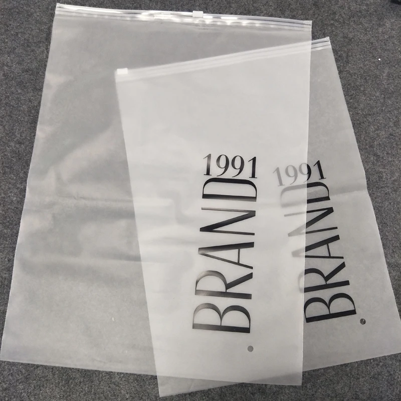 New Style EVA plastic bag For clothing Resealable Custom Self Zip Lock Apparel Packaging Plastic Frosted Slider Bag