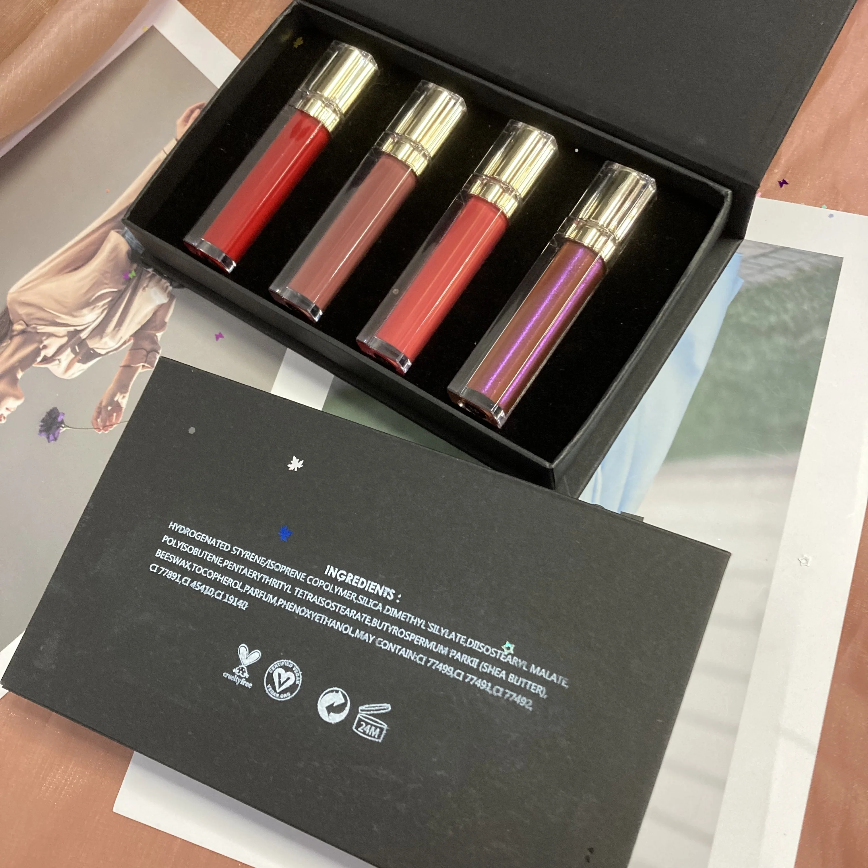 Liquid Matte 6pcs Lipstick Set Waterproof Makeup Lip Gloss Long-lasting Lipgloss Kit Cosmetics