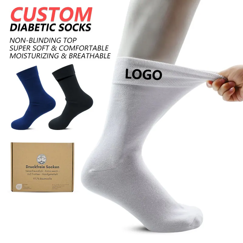 Custom Wholesale custom solid color super wide diabetic socks super wide edema socks unisex