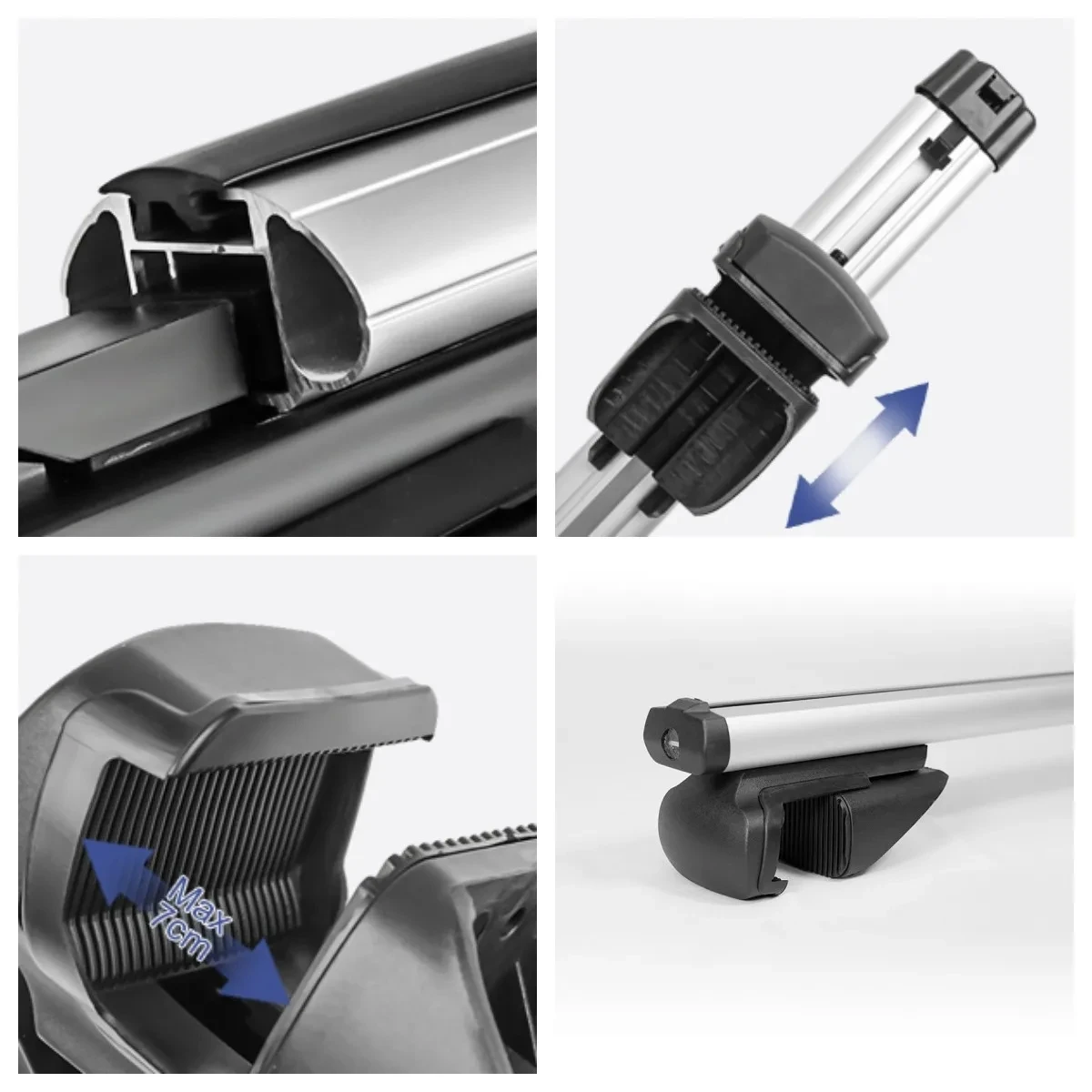 Wholesale Universal Roof Rack Mounting Brackets Adjustable Aluminum Alloy Silver Roof Racks For Toyota Hiace