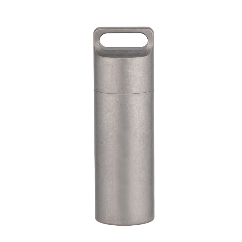 Outdoor EDC tool Pure Titanium Waterproof Capsule Warehouse Seal Pill Box Holder Case camping accessories