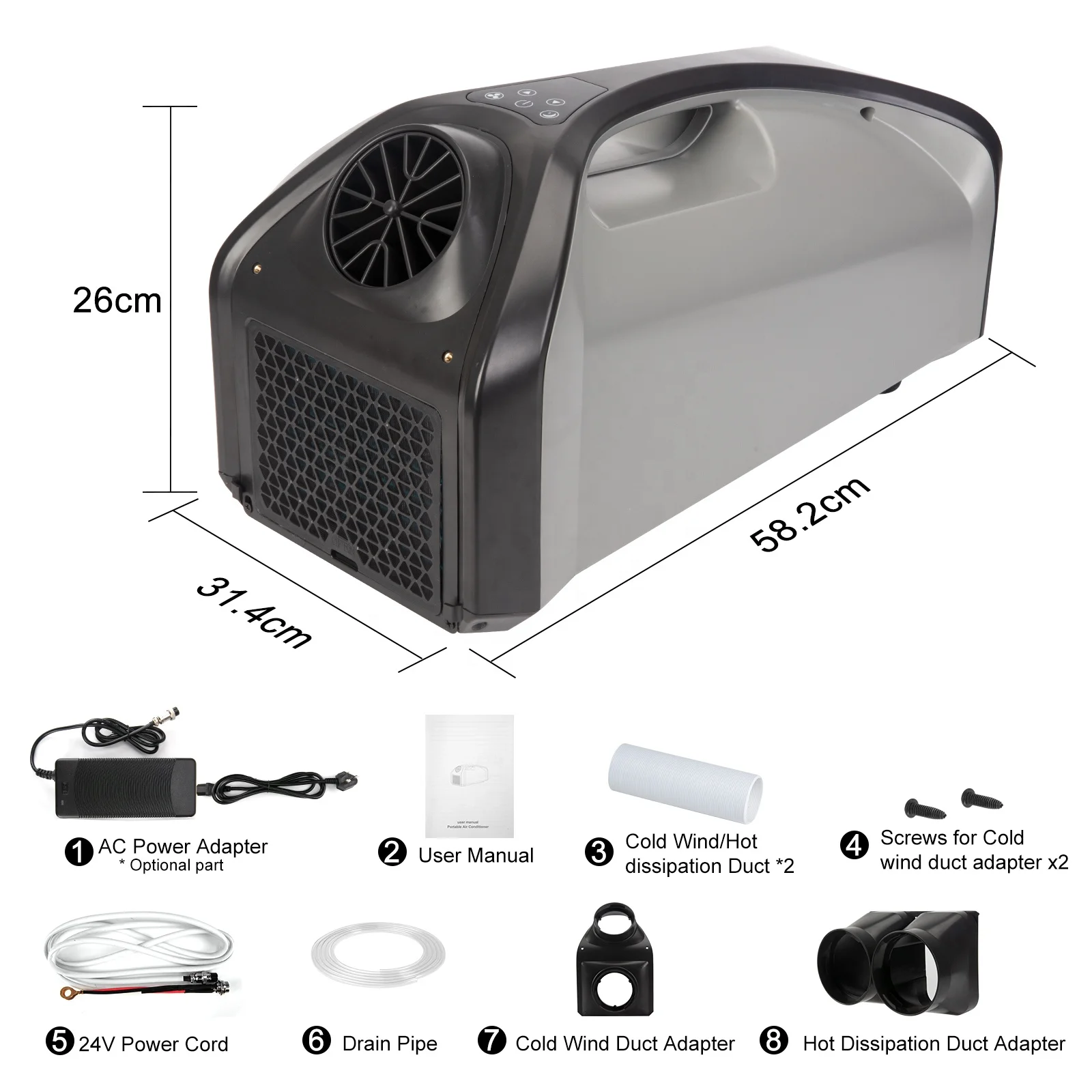 DELF Breeze Portable Air Conditioner Air Conditioning DC 24V Compressor Cooler Conditioner for Travel Camping Outdoor working