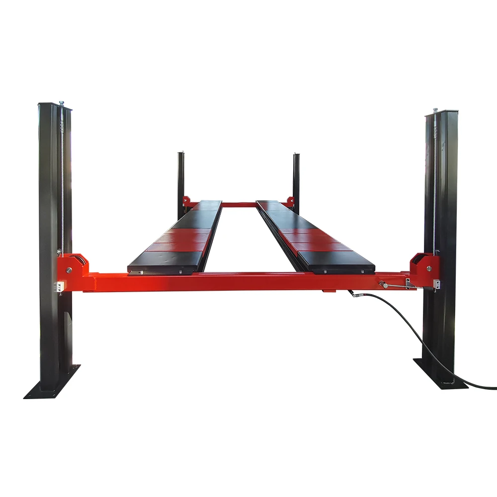 AUTENF 5 tons electrical hydraulic four 4 post auto hoist / four post car lift with sliding jack for workshop repair use with ce