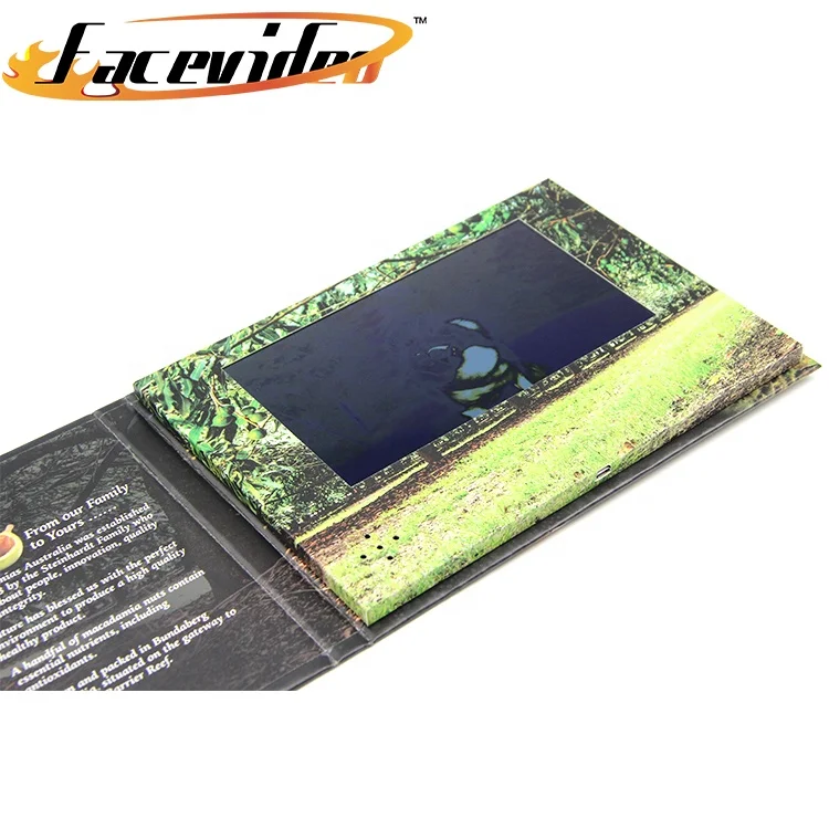 Best selling wholesale lcd video box customize for business gift cards mailer kit greeting card video brochure
