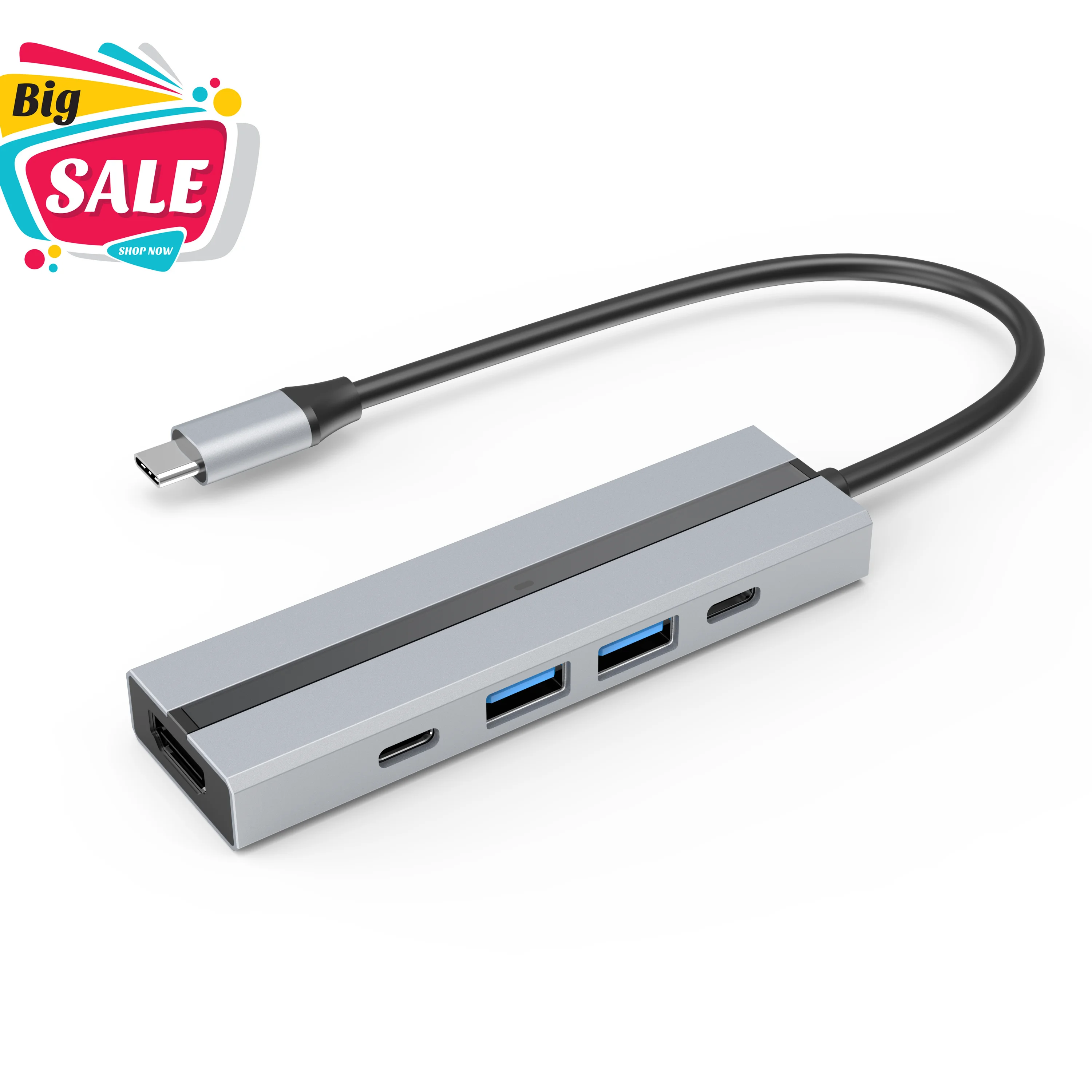5 in 1 Portable Multi Port Docking Station 5Gbps USBC PD Up to 100w HDMI 4K Mulit Video usb c hub 5 in 1