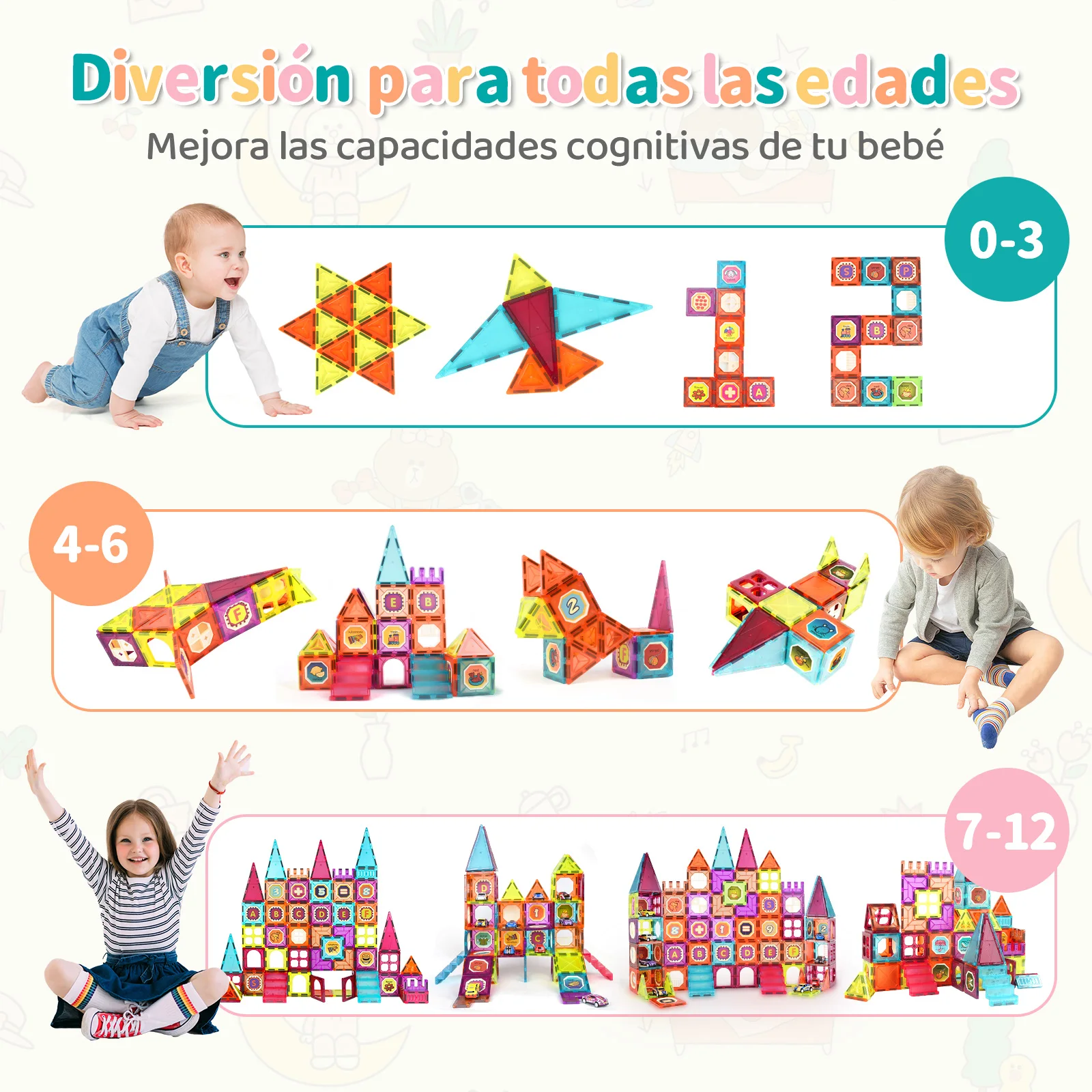 120Pcs Hot promotion kids educational magnetic tiles toys learning magnetic building blocks set stem building tiles with magnet