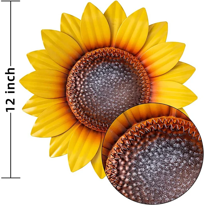 Подсолнух Zhongpin украшение для интерьера дома настенные Пеналы ПВХ настенная перегородка лазерная резка железный Настенный декор