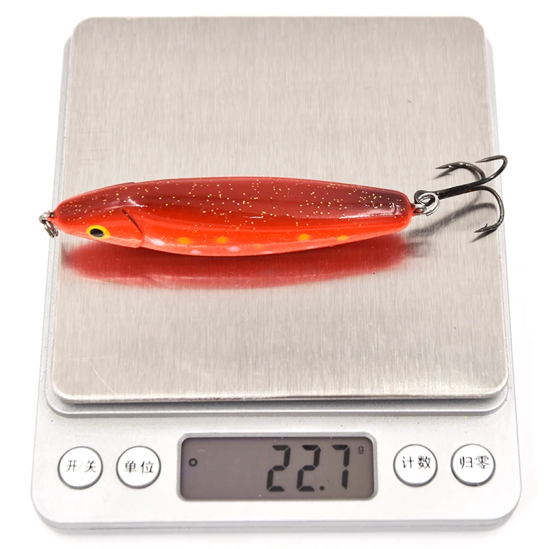 80mm 22g spoon lure Plastic Fishing Lures hard baits Spoon Hard Fishing Lure Treble Hook Salmon Bass Fishing Baits