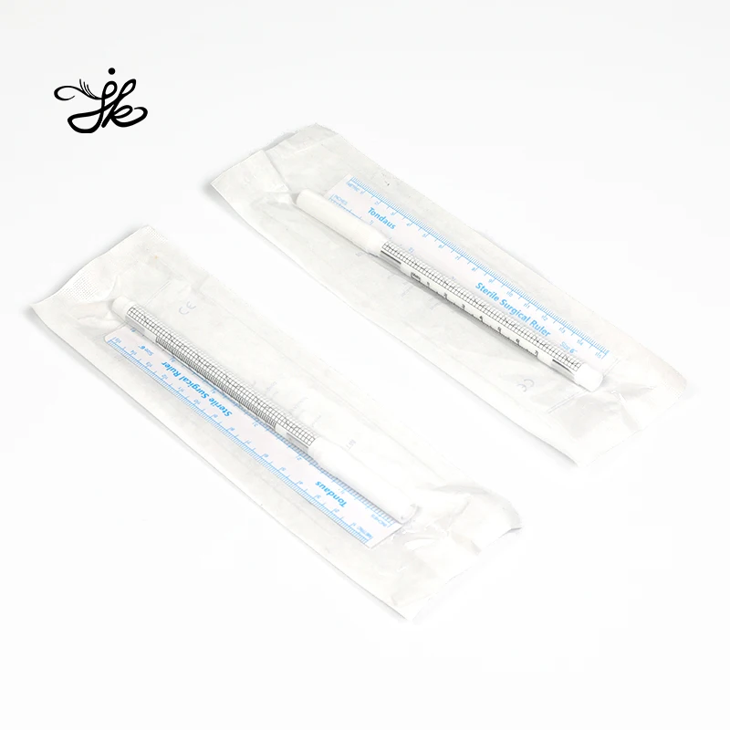 Medical Permanent Makeup Marker Pen With Ruler Professional Surgical Use Skin Marker