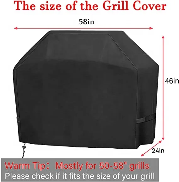 Factory Wholesale Garden Waterproof Grill Cover Heavy Duty 600D Oxford Fabric UV Resistant BBQ Cover Griddle Grill Cover