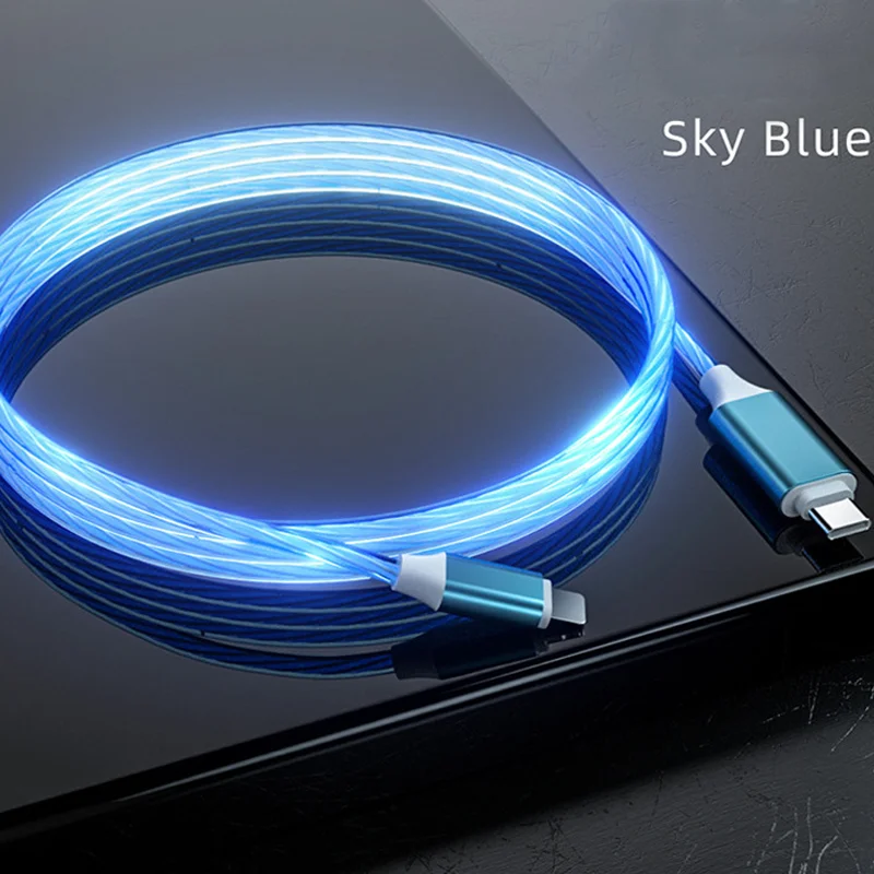 
2021New arrival 3 In 1 Led Super Magnetic Adsorption Fast Colorful Streamer Charging Cable 