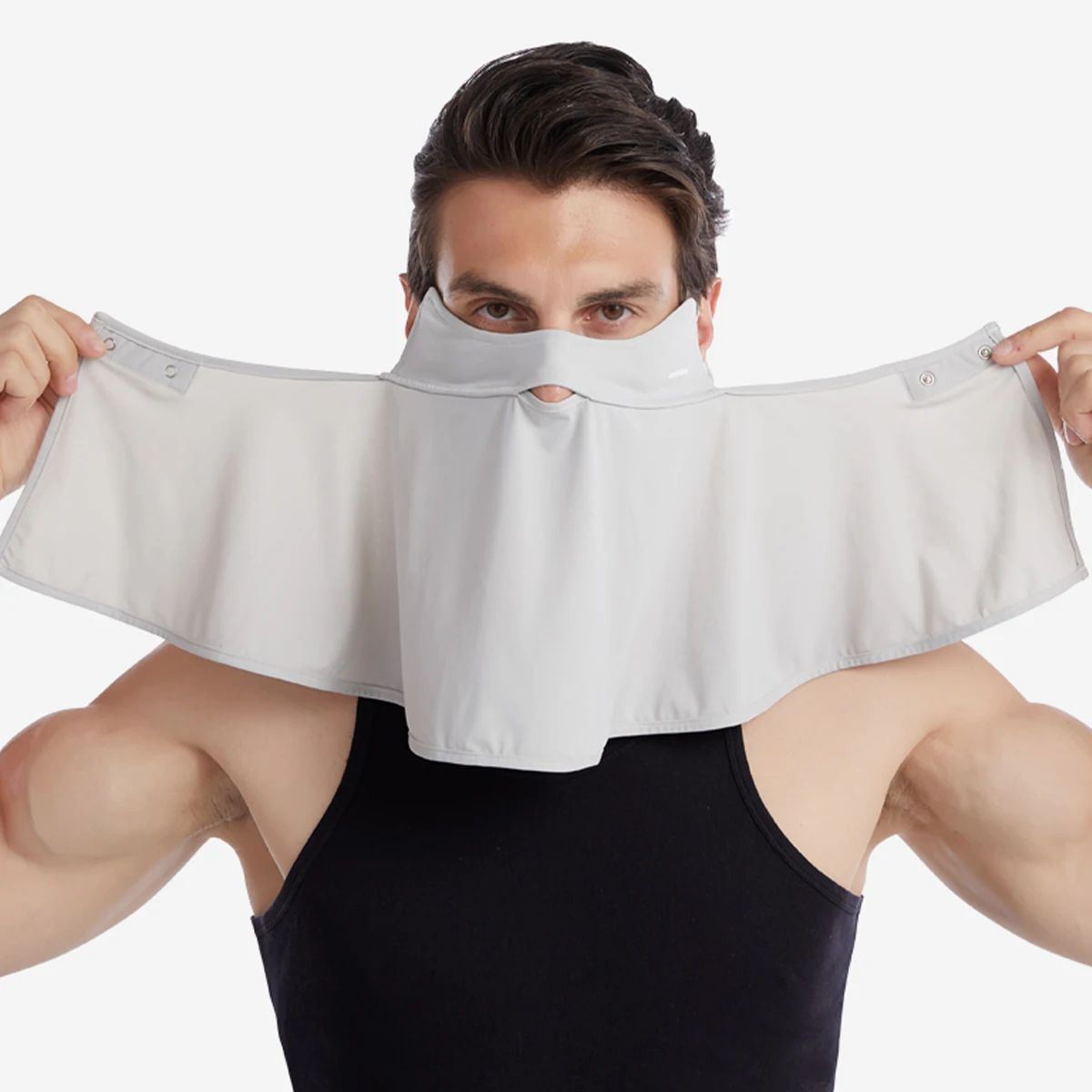 Sidiou Group Summer Men UV Eye Protection Sunscreen Thin Mask 3D Face Cover Mask Sun Protection  Cooling Ice Silk Bandana