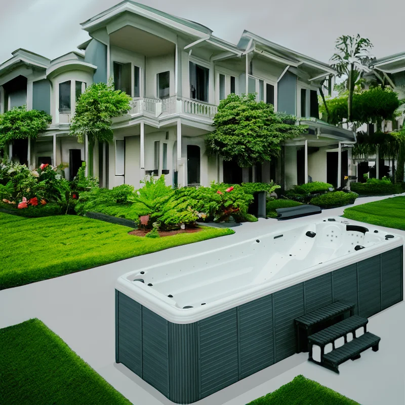 Sunrans CE Approved Us Balboa Hot Tub Hydropool Aqua Sport Swim Spa Massage Acrylic Swimming Spa Pool Outdoor