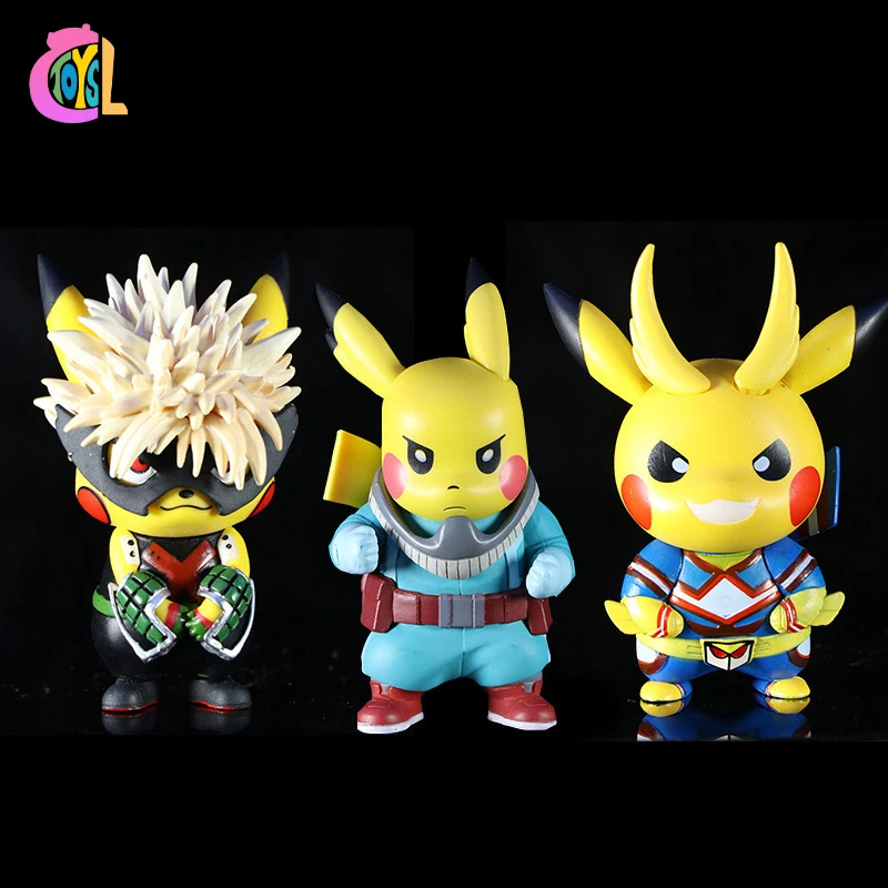 New Arrival Cartoon Pokomon Pikachus Anime Action Figure Cosplay Ornaments Decoration Statue Model Toys