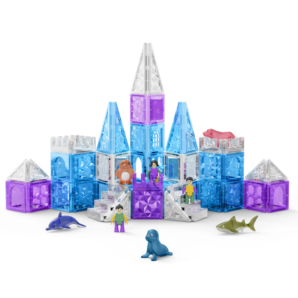 Лидер продаж магнитные блоки под морем строительные для diy игрушки снежные синие плитка детей