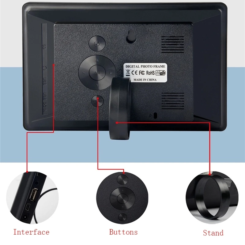 Custom 7 8 10 12.1 12.5 15 15.6 17 18.5 21.5 23.8 32 inch digital photo frame picture video LCD frame 7-inch LCD screen