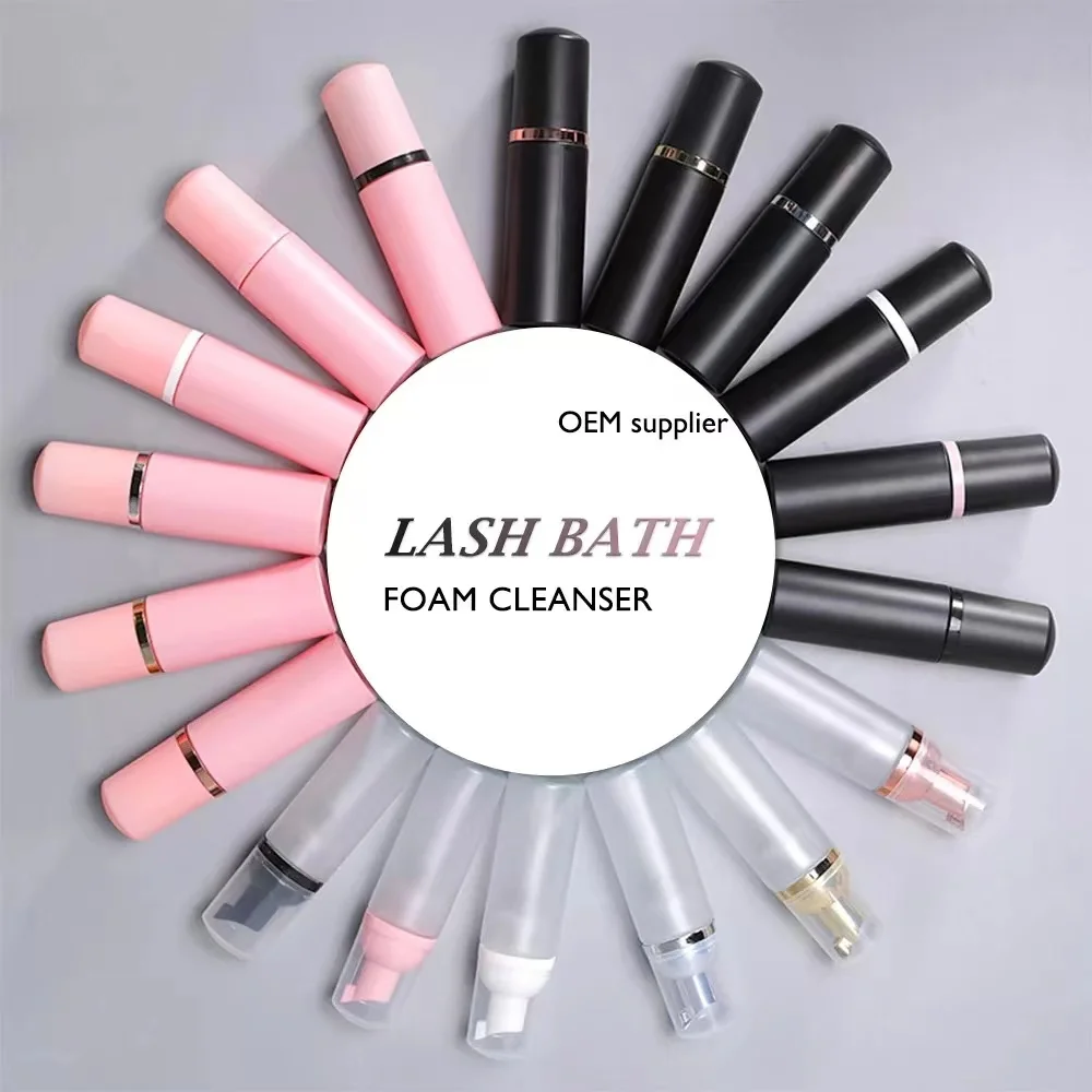 OEM private label lash shampoo concentrate eyelash Cleansing Foam with Cleaning Brush for Eyelash Foam Wash Lash Shampoo