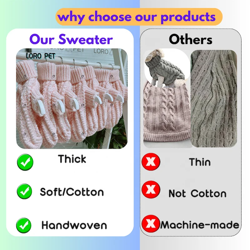 Luxury Solid Color Knitted Dog Jumper Sweater Winter Warm Soft Pet Clothes Knit Sweaters For Dogs