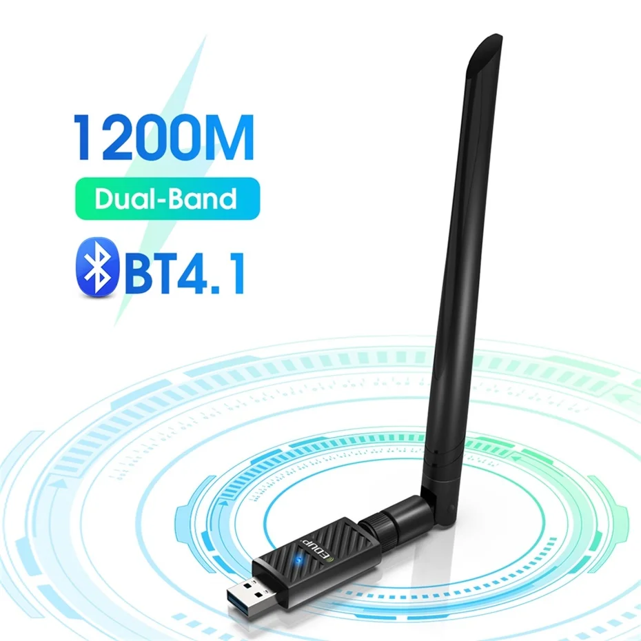  Для EDUP EP-AC1690 1200 Мбит/с USB WiFi адаптер Dual Band 2 4 г/с) Wi-Fi 5 ГГц BT 1 чипсет RTL8822BU 6dbi антенны сетевая