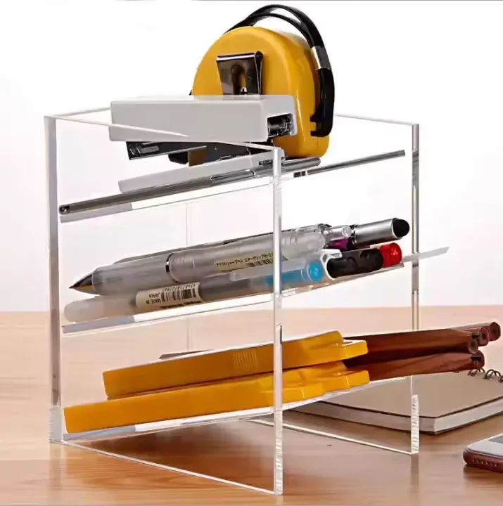 New arrival Acrylic File Organizer Custom Acrylic File Sorter Clear Magazine Book Stationery Office Holder Rack Organizer