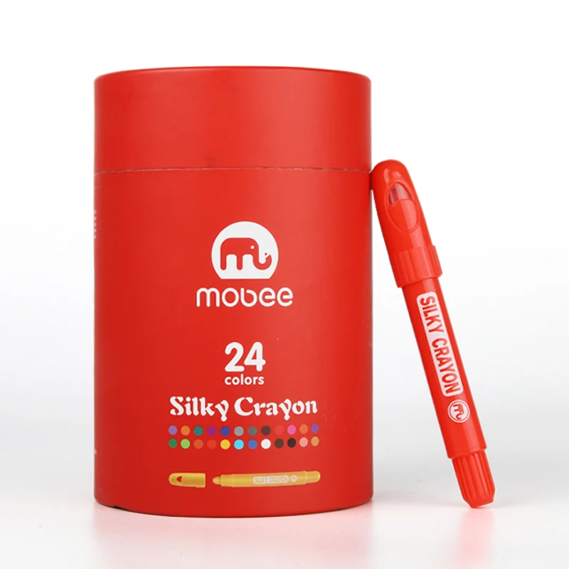 Factory price 24colors crayons non toxic washable twistable crayons vivid colors kids drawing set good sell silky crayon