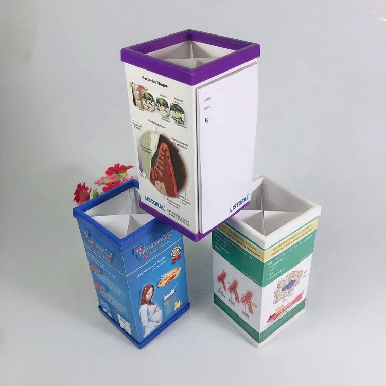 customized 3D plastic PVC pen holder 3D embossed pen holder for Medical promotional gifts