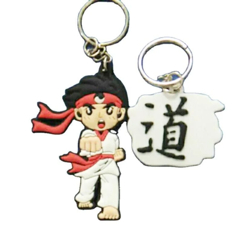 Karate Judo Sanda Boxing Taekwondo Keychain With Metal Key Ring
