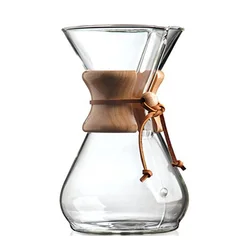 Brew Type Eco Coffee V60 1-3 Cup Wood Neck Coffee Maker L Pyre Series Glass Style Ke Set Bag Travel Pour Over Chemex