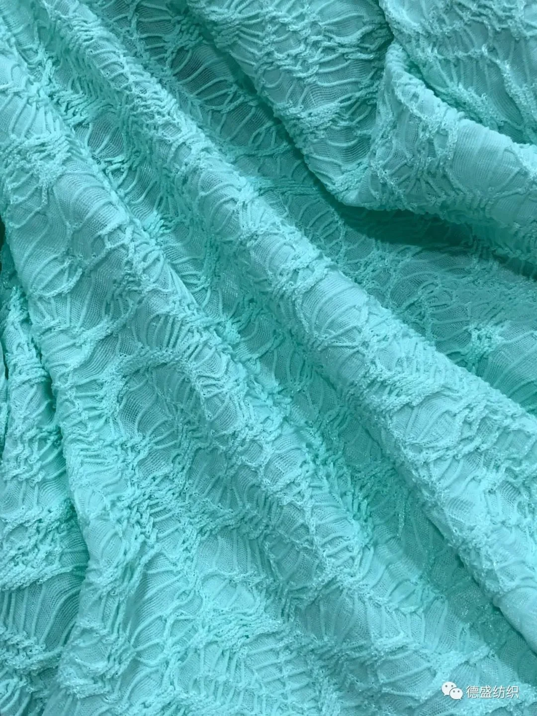 Hot sale custom color knitted mesh jacquard knit spandex pleated polyester spandex fabric for clothing