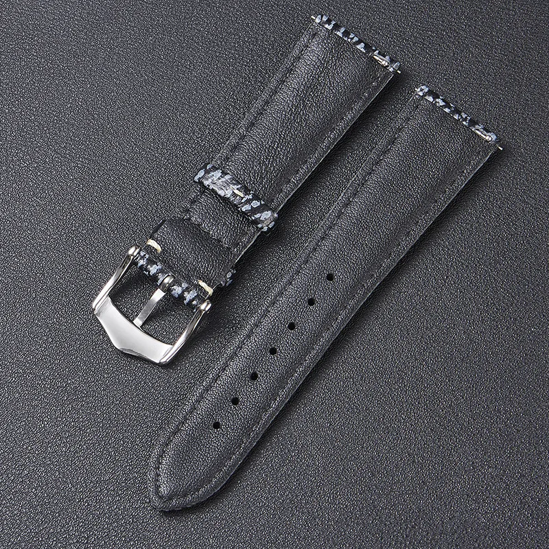 18 19mm 21mm Shark Skin Cow Genuine Leather Watch Strap Personality Quick Release Watch Bands Soft Strap for Women and Men Watch
