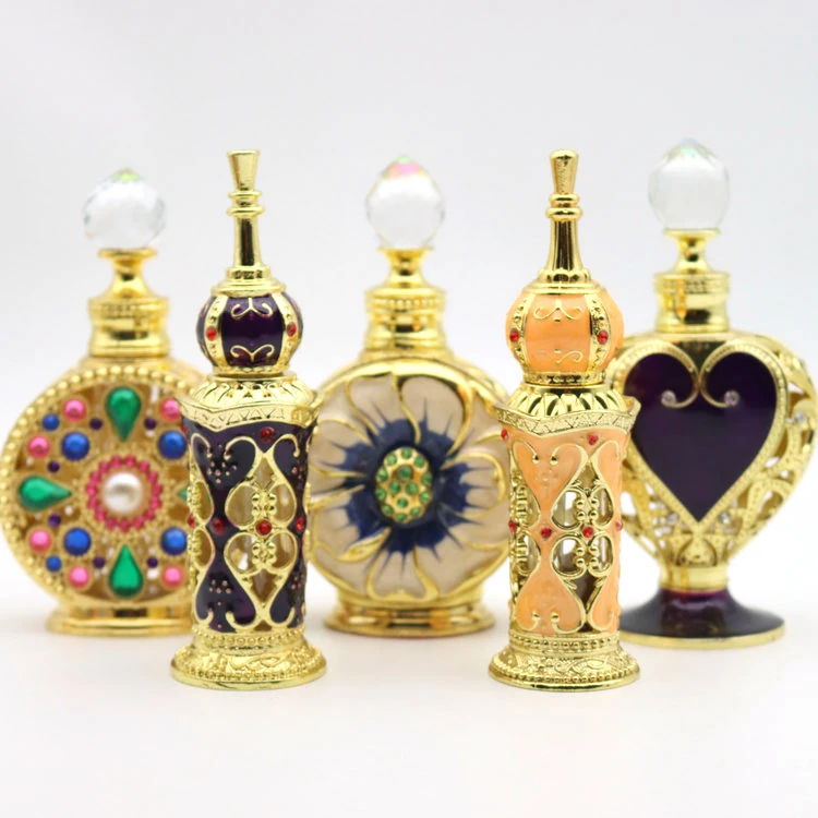 Attar Oud Essential Oil Fragrance Zamac Metal Glass Perfume Bottles In 15ml 12ml 10ml Reusable Refillable Zinc Stylish Designs