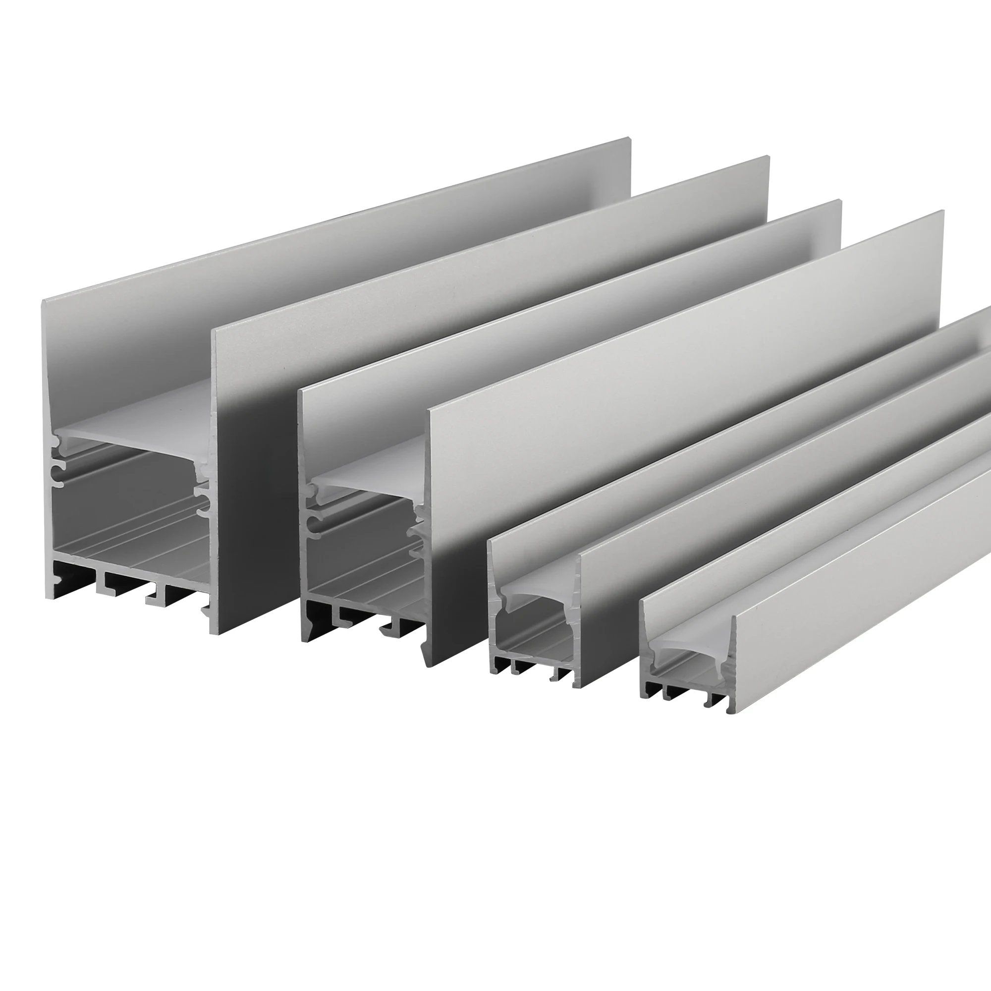 Low glare low UGR LED channel  extrusion  profile with regressed cover for led strip tape