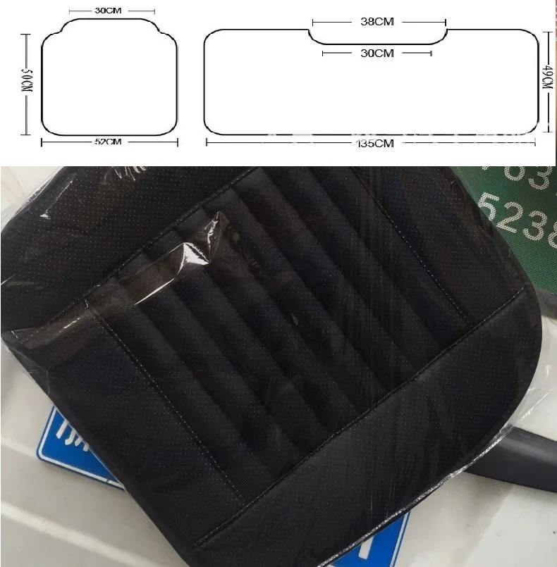 Breathable 2pc Car Interior Seat Cover Cushion Pad Mat for Auto Supplies Office Chair with PU Leather(Black)