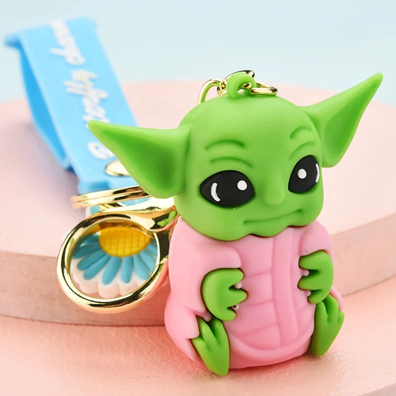  Проверенный брелок производитель оптовая торговля ПВХ материал милый кулон ребенок yoda