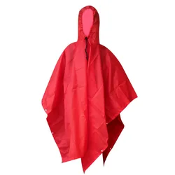 Adult Lightweight Outdoor Hooded Rain Poncho Unisex Raincoat for Hiking Camping Fishing