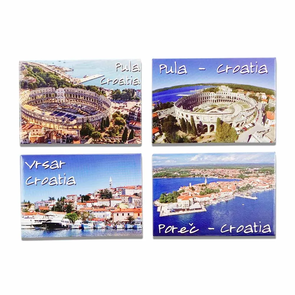 Promotional Custom Rome Italy Scenery Tin Fridge Magnets Tinplate Fridge Magnets Tourist Souvenir Tin Plate Fridge Magnets