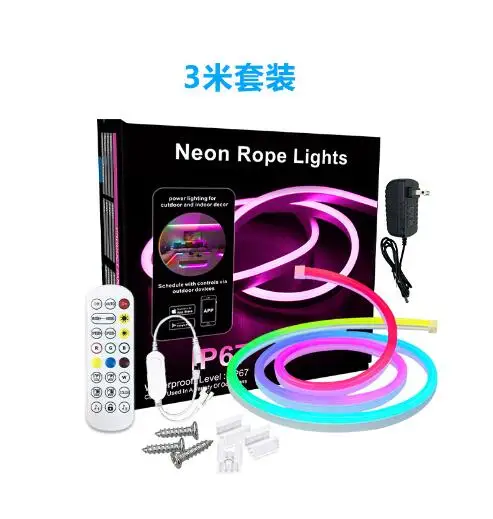 Wifi app  Full Color Digital Programmable RGB Led Silicone Tube Neon flex Strip Tube Light 24v Waterproof Ip67 6x12mm