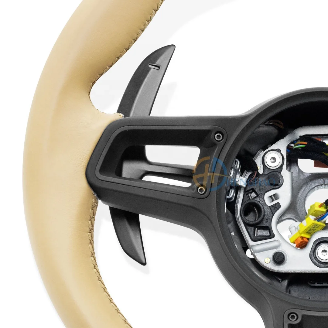 Factory Wholesale Price Leather Steering Wheel For Porsche Cayenne Macan Cayman Boxster 718 991 911 Panamera Upgrade